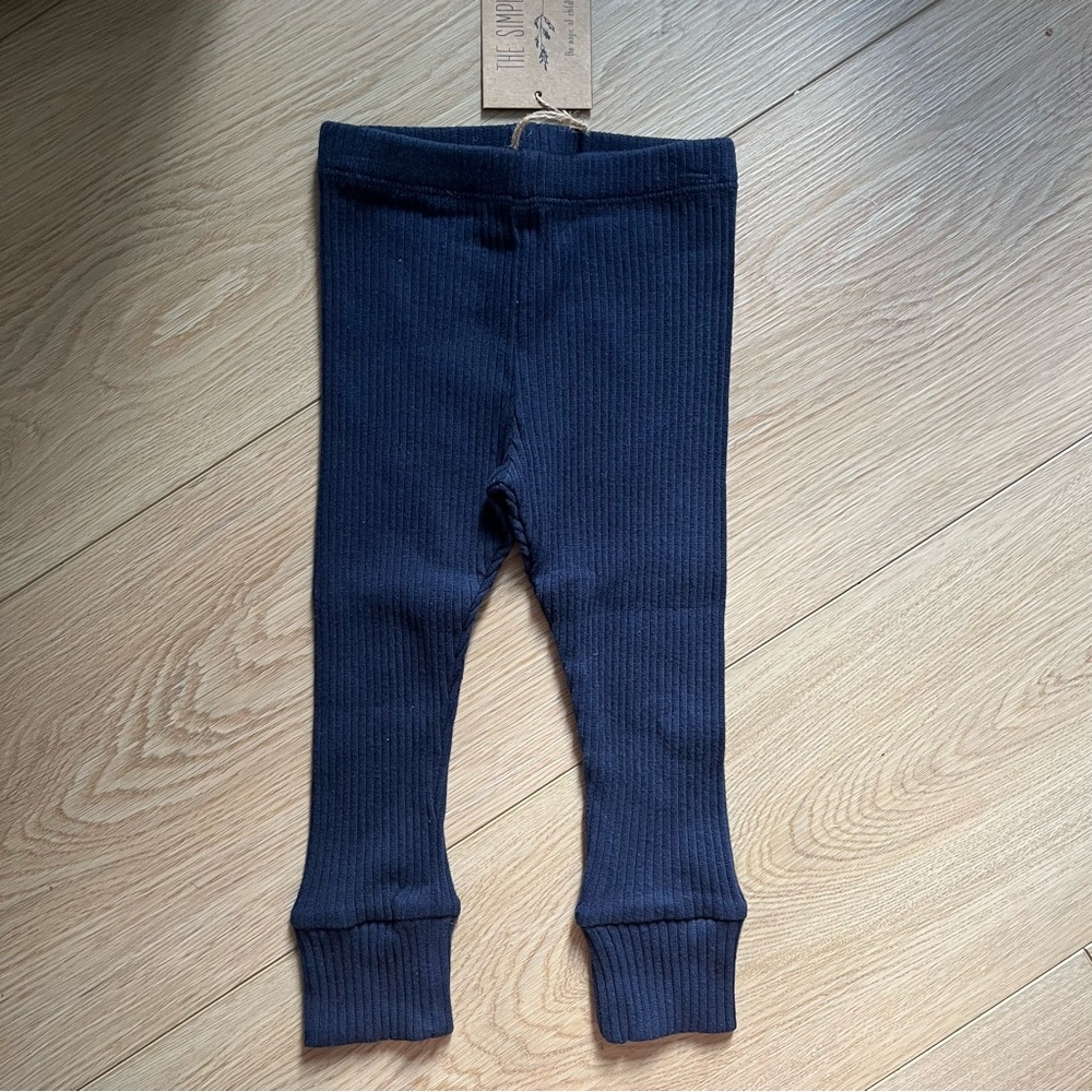 The Simple Folk NWT Baby Ribbed Indigo Blue Leggings - Picture 4 of 8